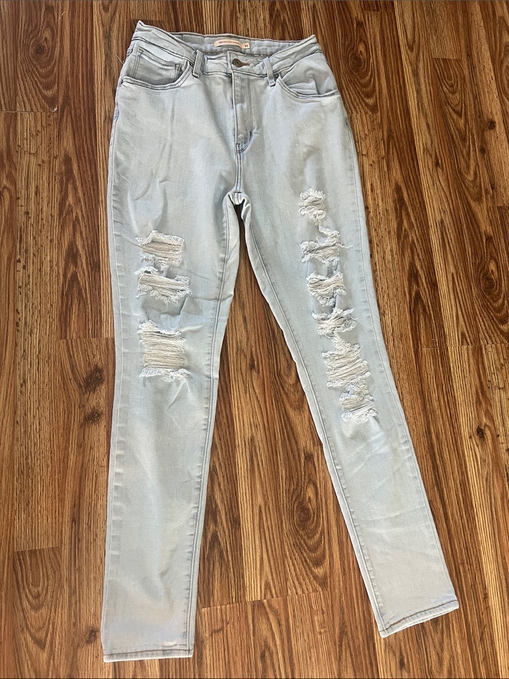 Levi's Light Blue Distressed Skinny Jeans